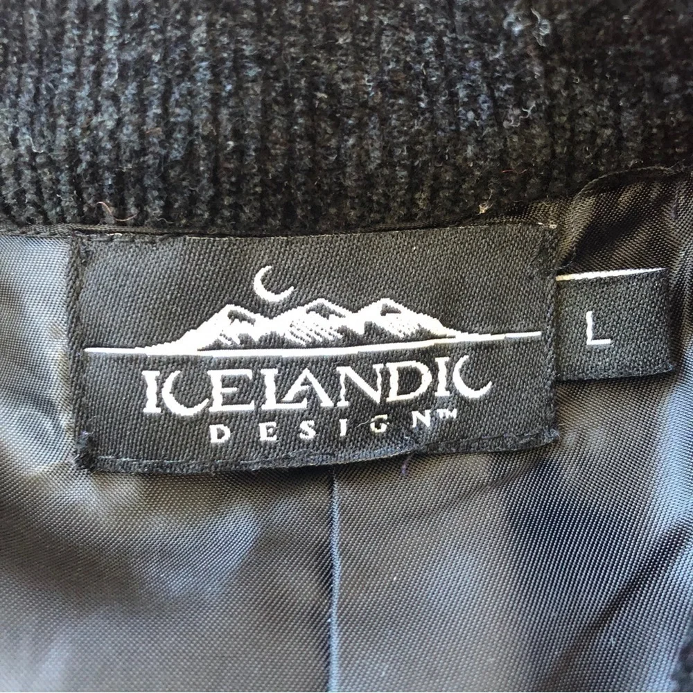 Icelandic Design Wool Zip Cardigan Women L Red and Embroidery Accents - Picture 9 of 11